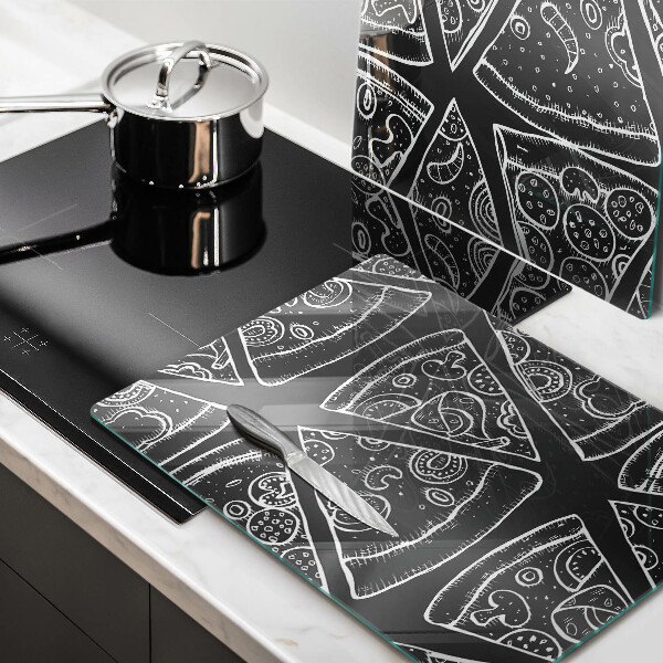 Skleněná deska za sporák Pizza ilustrace