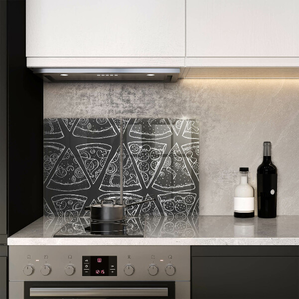 Skleněná deska za sporák Pizza ilustrace