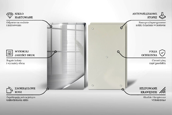 Skleněná deska za sporák Kovové tvary