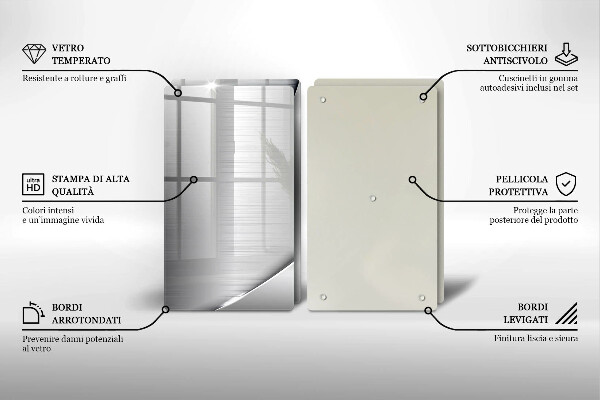 Skleněná deska za sporák Kovové tvary