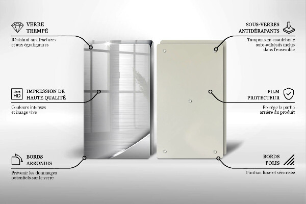 Skleněná deska za sporák Kovové tvary