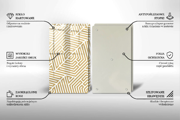 Skleněná deska za sporák Geometrické čáry