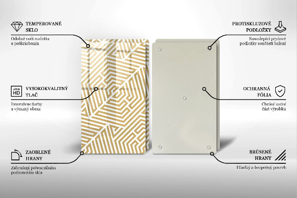 Skleněná deska za sporák Geometrické čáry