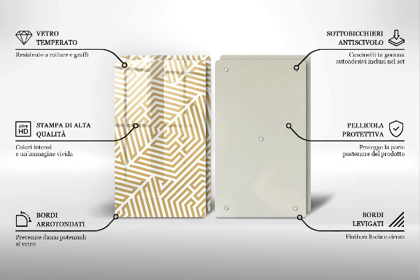 Skleněná deska za sporák Geometrické čáry