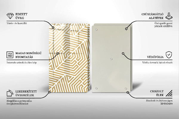 Skleněná deska za sporák Geometrické čáry