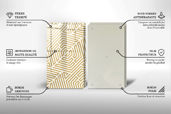 Skleněná deska za sporák Geometrické čáry