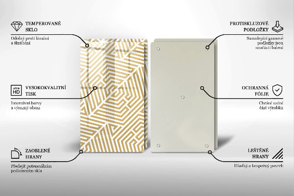 Skleněná deska za sporák Geometrické čáry