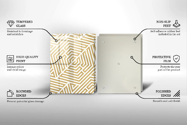 Skleněná deska za sporák Geometrické čáry