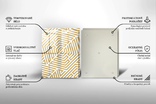 Skleněná deska za sporák Geometrické čáry