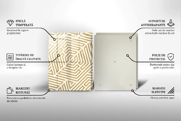 Skleněná deska za sporák Geometrické čáry