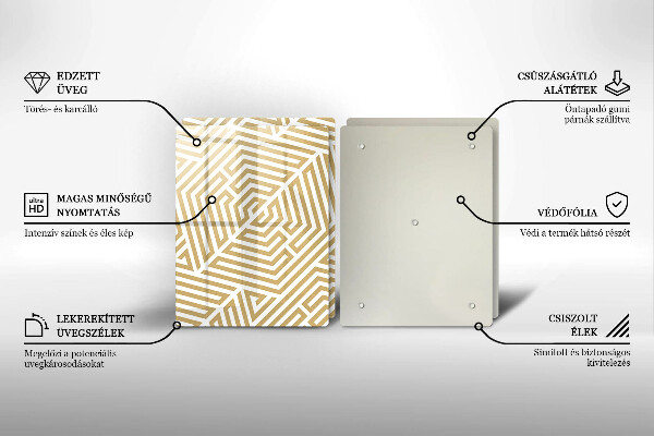 Skleněná deska za sporák Geometrické čáry