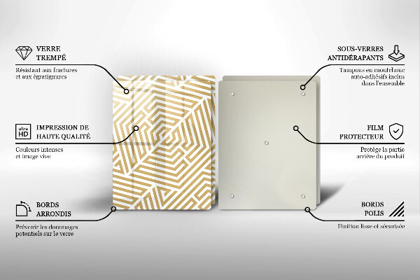 Skleněná deska za sporák Geometrické čáry