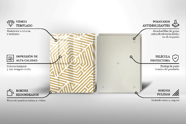 Skleněná deska za sporák Geometrické čáry