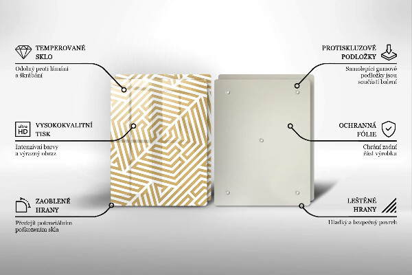 Skleněná deska za sporák Geometrické čáry