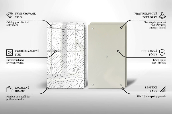 Skleněná deska za sporák Abstraktní tvary