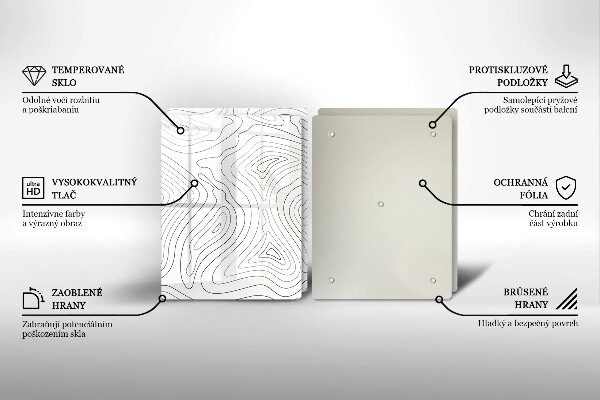 Skleněná deska za sporák Abstraktní tvary