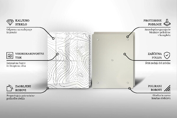 Skleněná deska za sporák Abstraktní tvary