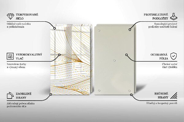 Skleněná deska za sporák Moderní čáry vzor