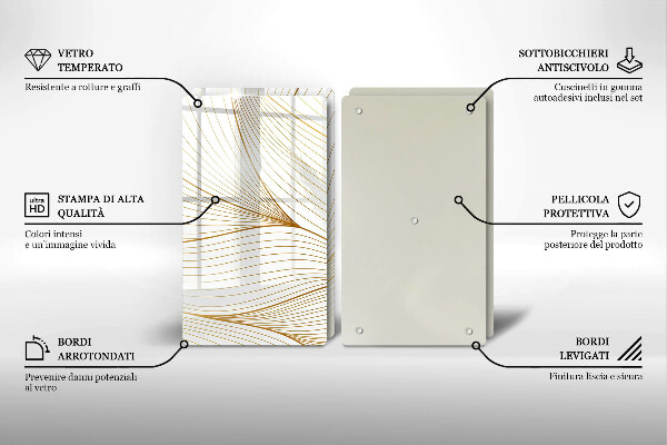 Skleněná deska za sporák Moderní čáry vzor