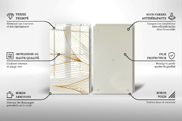 Skleněná deska za sporák Moderní čáry vzor