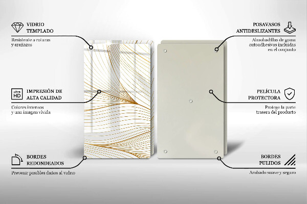 Skleněná deska za sporák Moderní čáry vzor