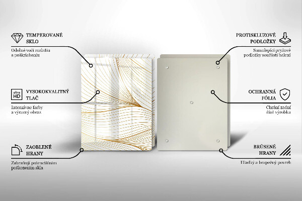 Skleněná deska za sporák Moderní čáry vzor