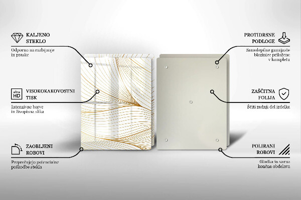 Skleněná deska za sporák Moderní čáry vzor