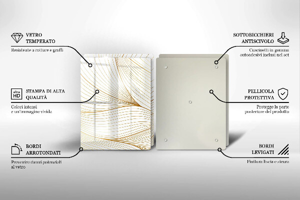 Skleněná deska za sporák Moderní čáry vzor