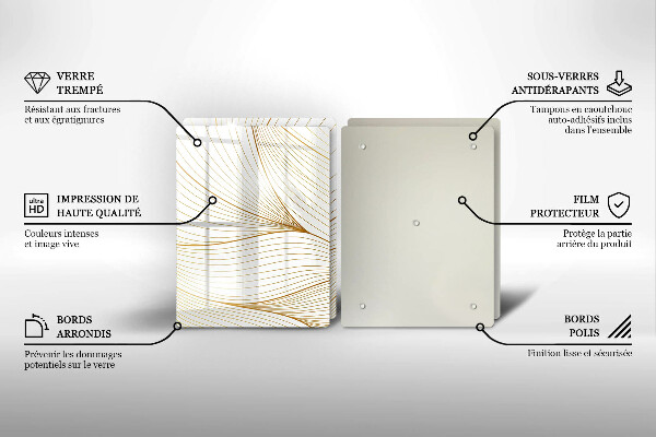 Skleněná deska za sporák Moderní čáry vzor