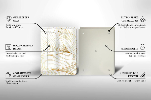 Skleněná deska za sporák Moderní čáry vzor