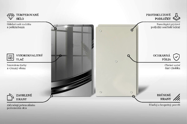 Sklo za varnou desku Kovová abstrakce