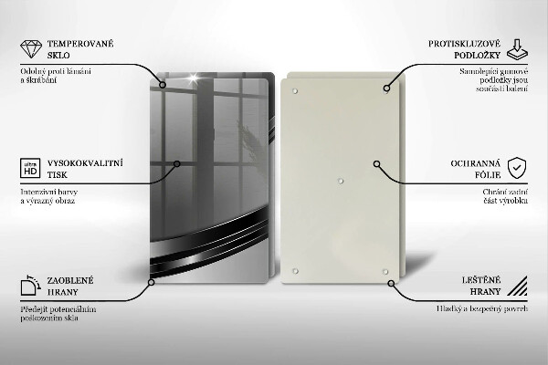 Sklo za varnou desku Kovová abstrakce