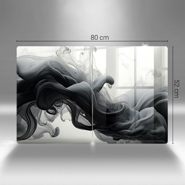 Skleněná deska za sporák Černý kouř abstrakce