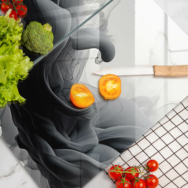 Skleněná deska za sporák Černý kouř abstrakce