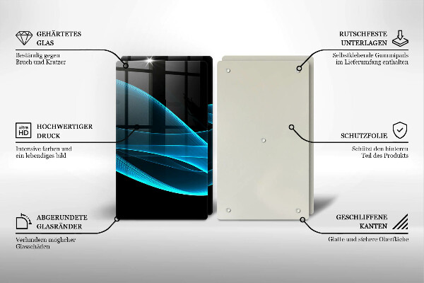 Sklo za varnou desku Modrá abstrakce