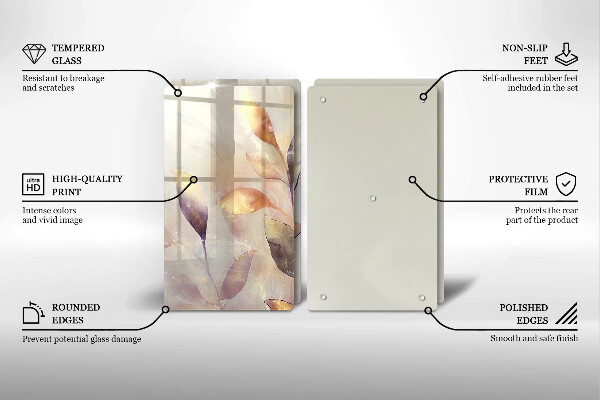 Sklo za varnou desku Malované boho listy