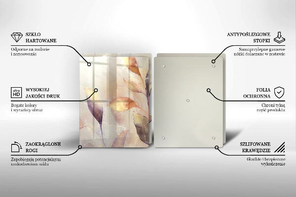 Sklo za varnou desku Malované boho listy