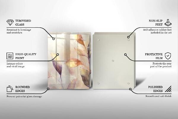 Sklo za varnou desku Malované boho listy