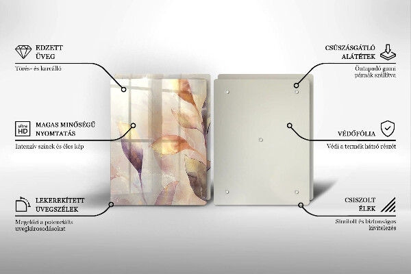 Sklo za varnou desku Malované boho listy