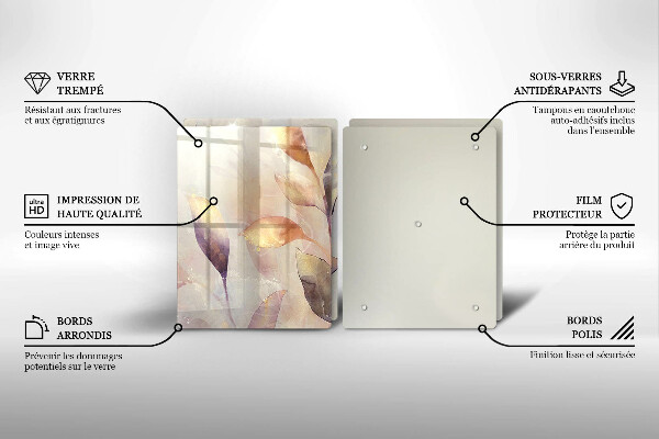 Sklo za varnou desku Malované boho listy