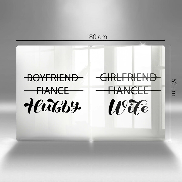 Sklo za varnou desku Nápis věta vzor