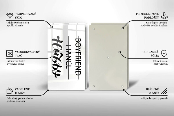 Sklo za varnou desku Nápis věta vzor