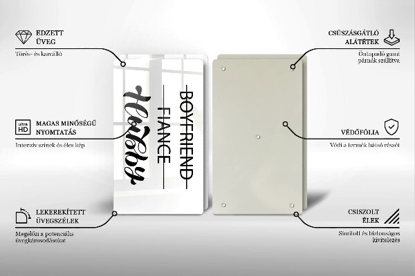 Sklo za varnou desku Nápis věta vzor