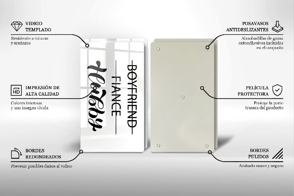 Sklo za varnou desku Nápis věta vzor