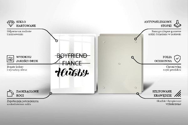 Sklo za varnou desku Nápis věta vzor