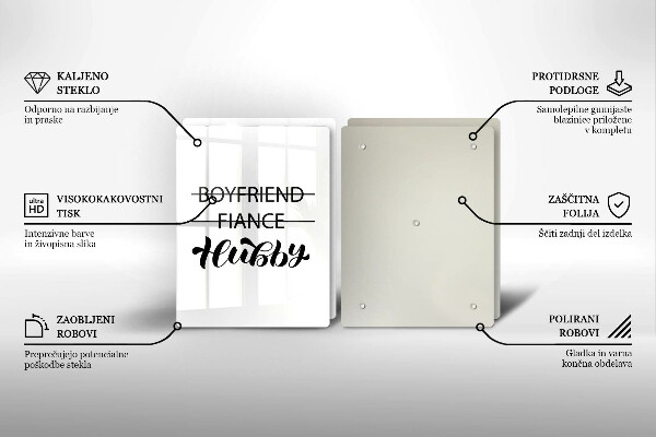 Sklo za varnou desku Nápis věta vzor