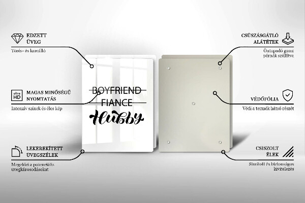 Sklo za varnou desku Nápis věta vzor