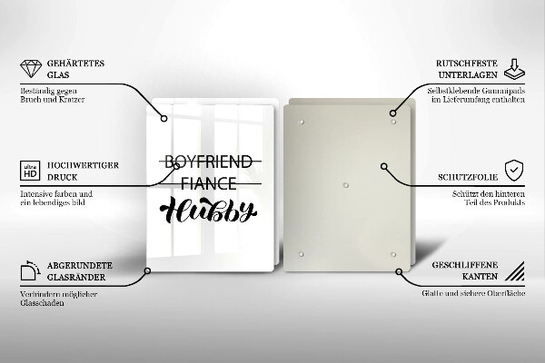 Sklo za varnou desku Nápis věta vzor