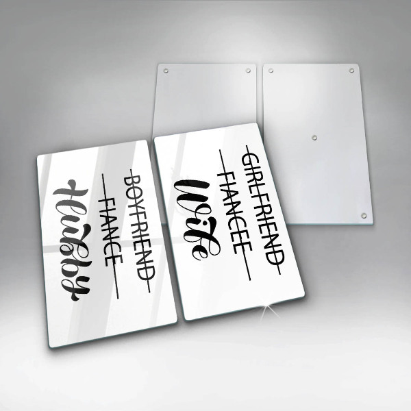 Sklo za varnou desku Nápis věta vzor