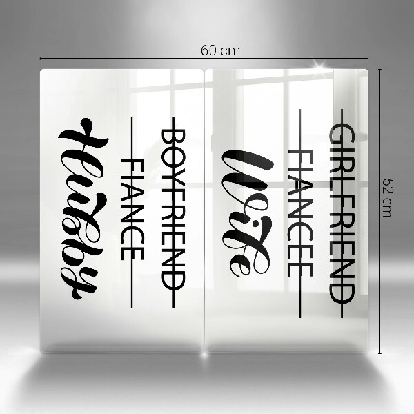 Sklo za varnou desku Nápis věta vzor